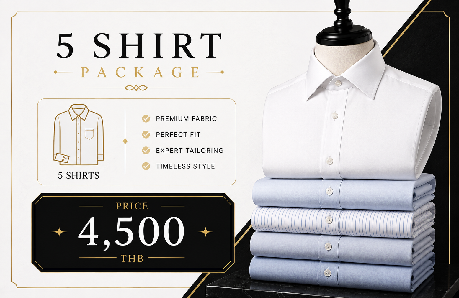 5 Shirt Package — Urban Stitch Tailor pricing